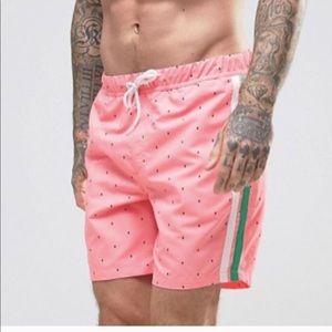 ASOS Swim - Asos watermelon swim trunks. ASOS Swim - Asos watermelon swim trunks.
